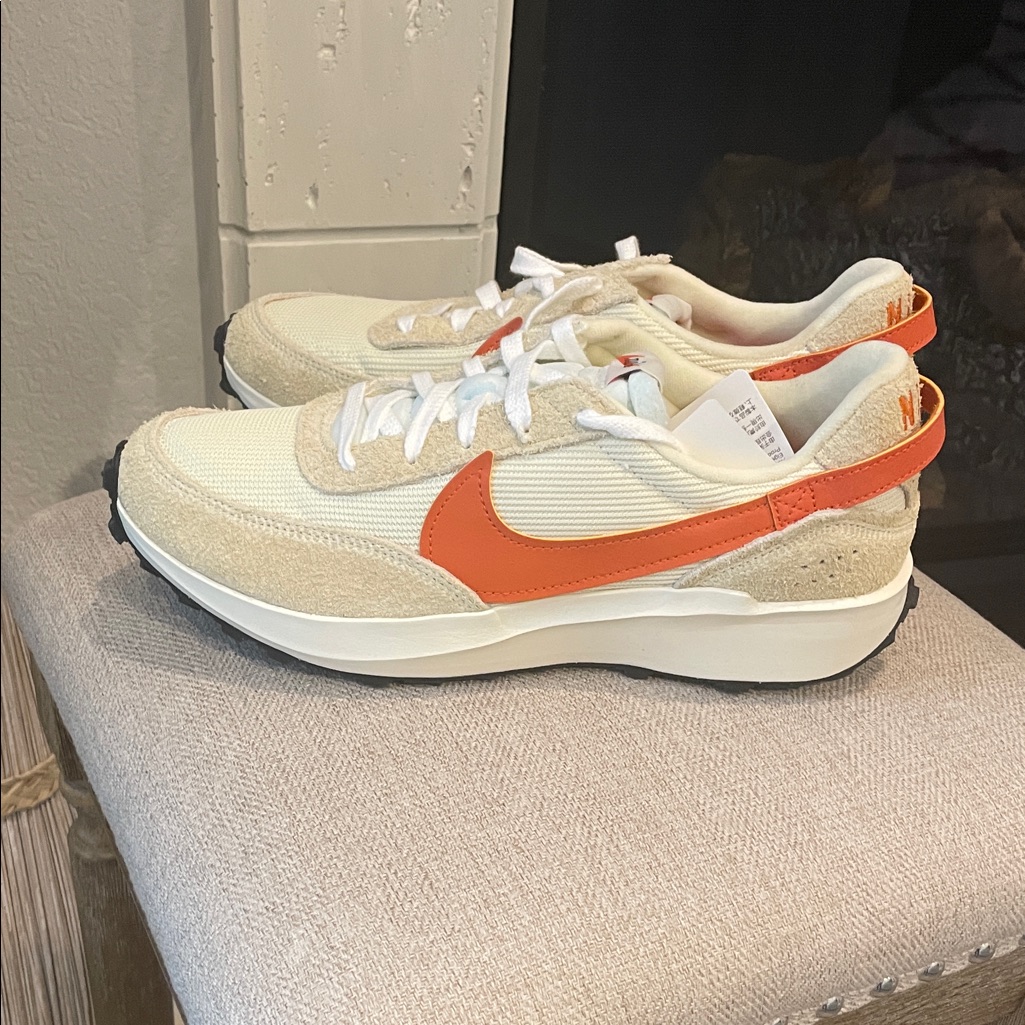Nike Beige And Orange Athletic Shoes